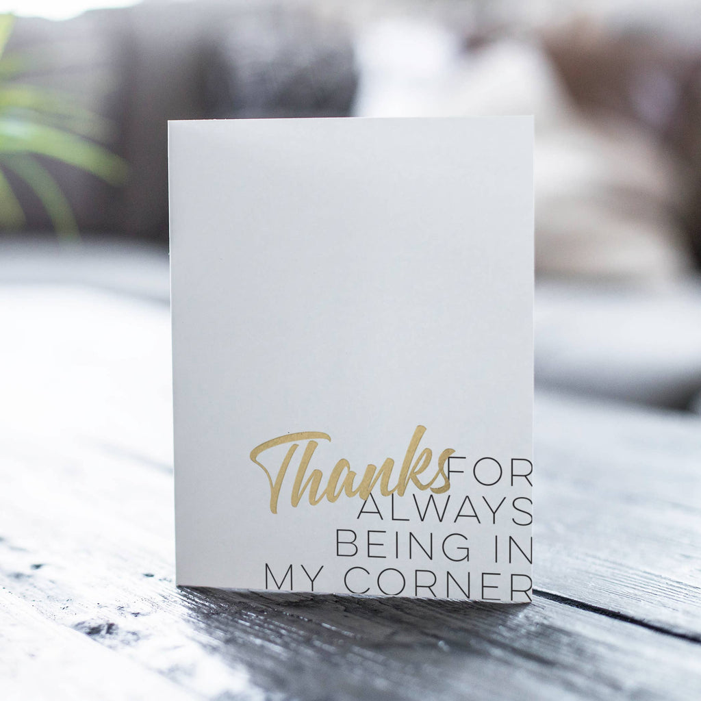 Corner Support Thank You Card – Gold Foil Accents