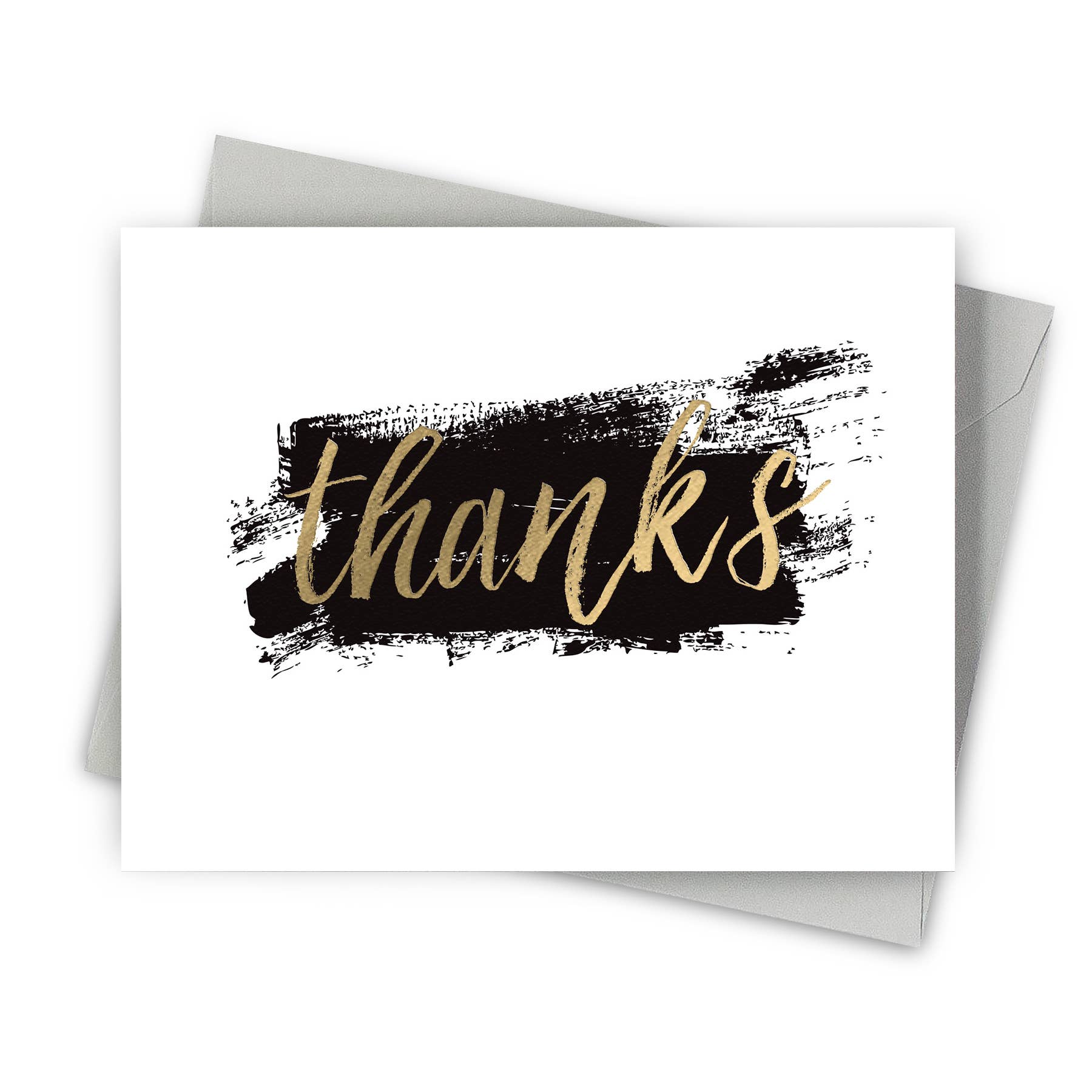 Brushstroke Gold Foil Thank You Card